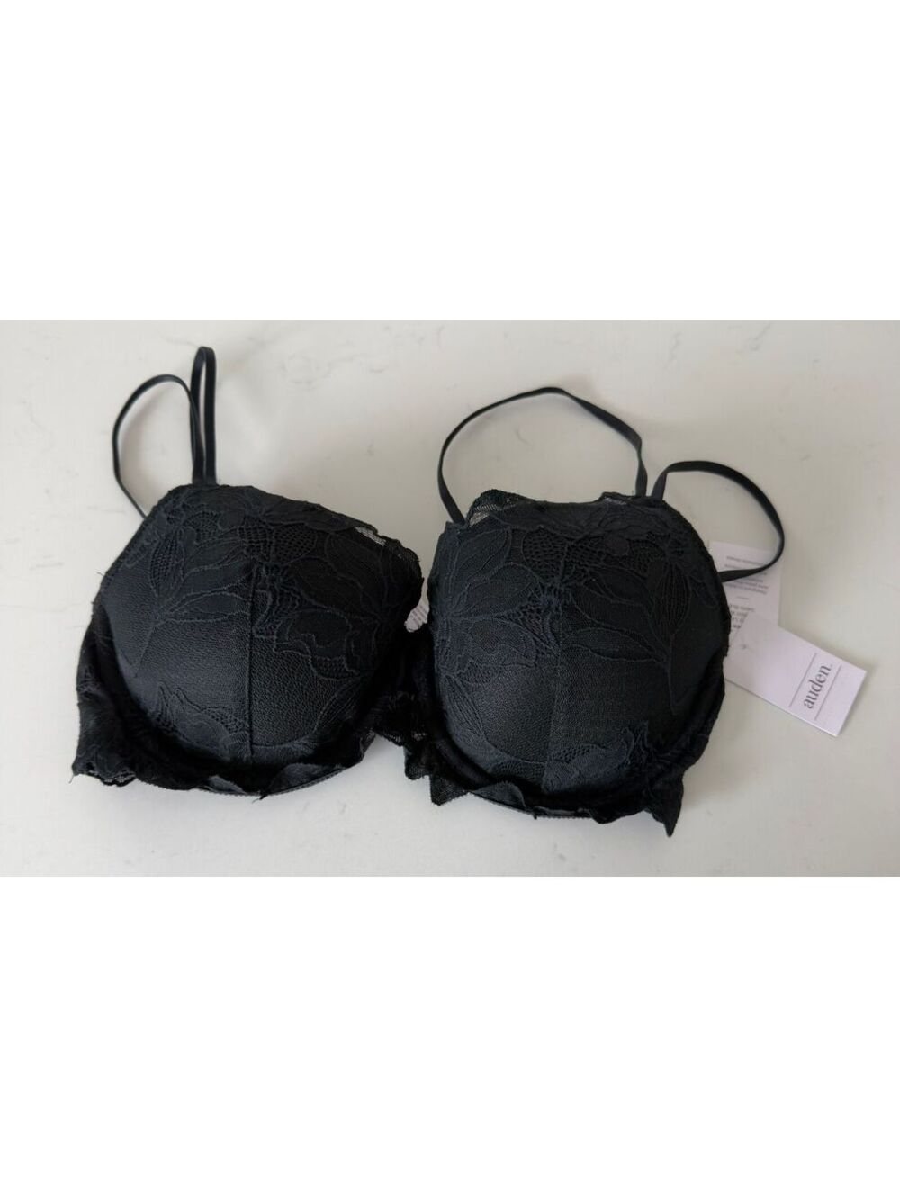 Auden Black Lightly Lined Comfort Wire Demi Women Size 34DD